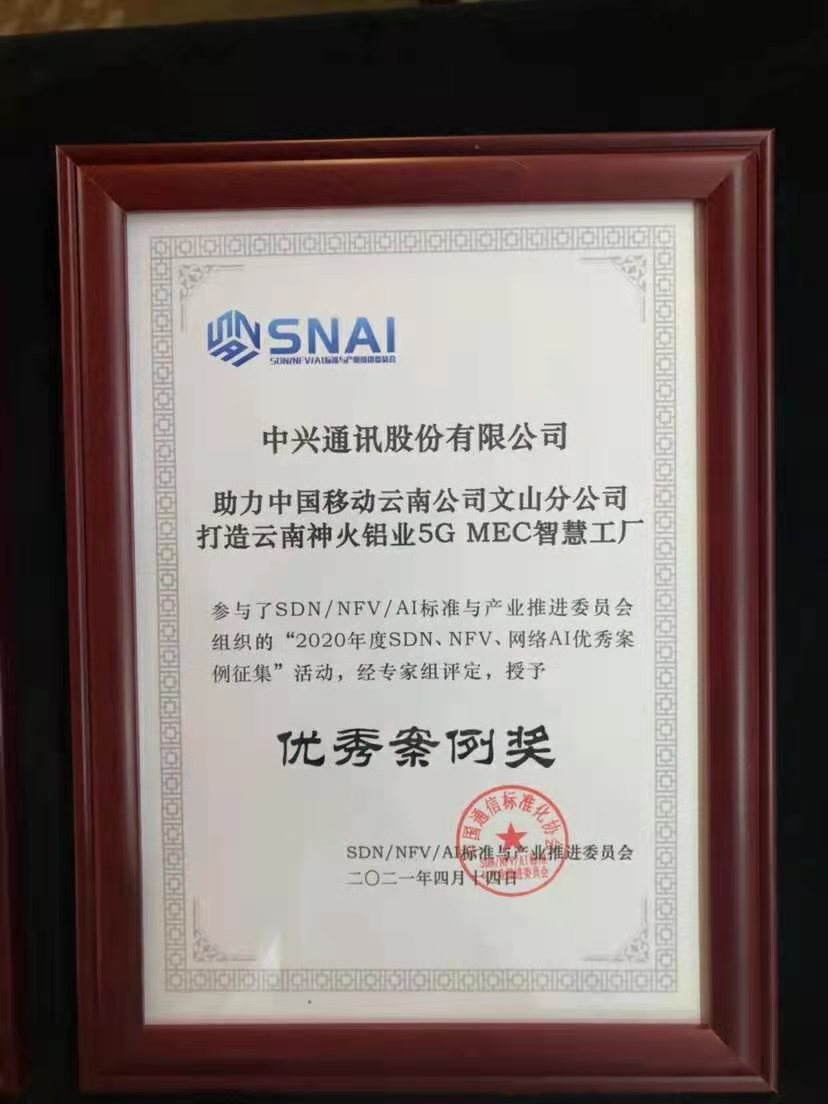 中興通訊榮獲2020年度SDN、NFV、網絡AI優秀案例獎，引領技術創新